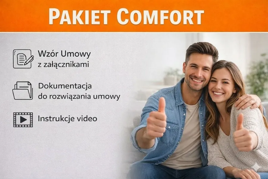 Pakiet Comfort: wzór umowy najmu okazjonalnego z załącznikami, dokumentacja do rozwiązania umowy i instrukcje wideo
